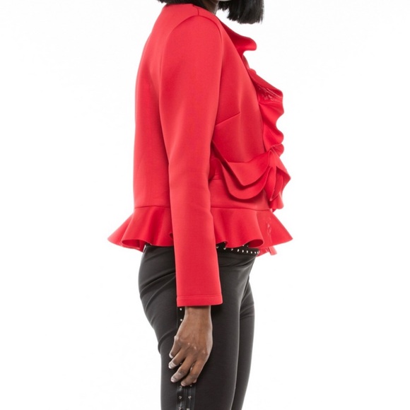 Why -Scuba Ruffle Design Jacket - Picture 2 of 4